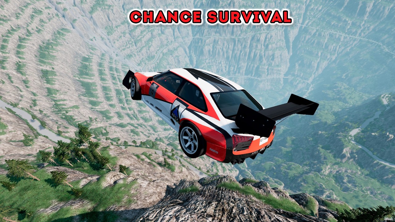 Canyon Jumps: Insane Car Crash Test! BeamNG Drive Ep.17 #beamngdrive