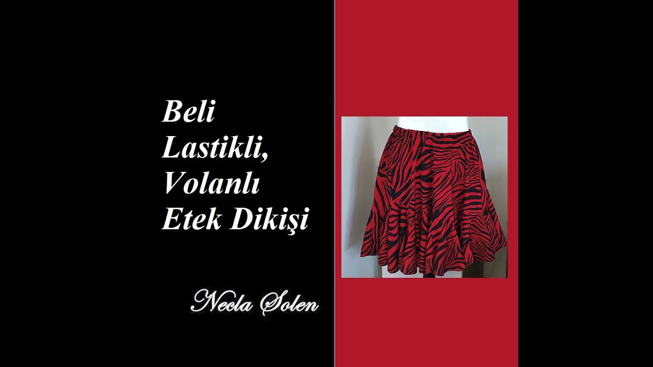 NECLA ŞÖLEN | BELİ LASTİKLİ, VOLANLI ETEK DİKİŞİ