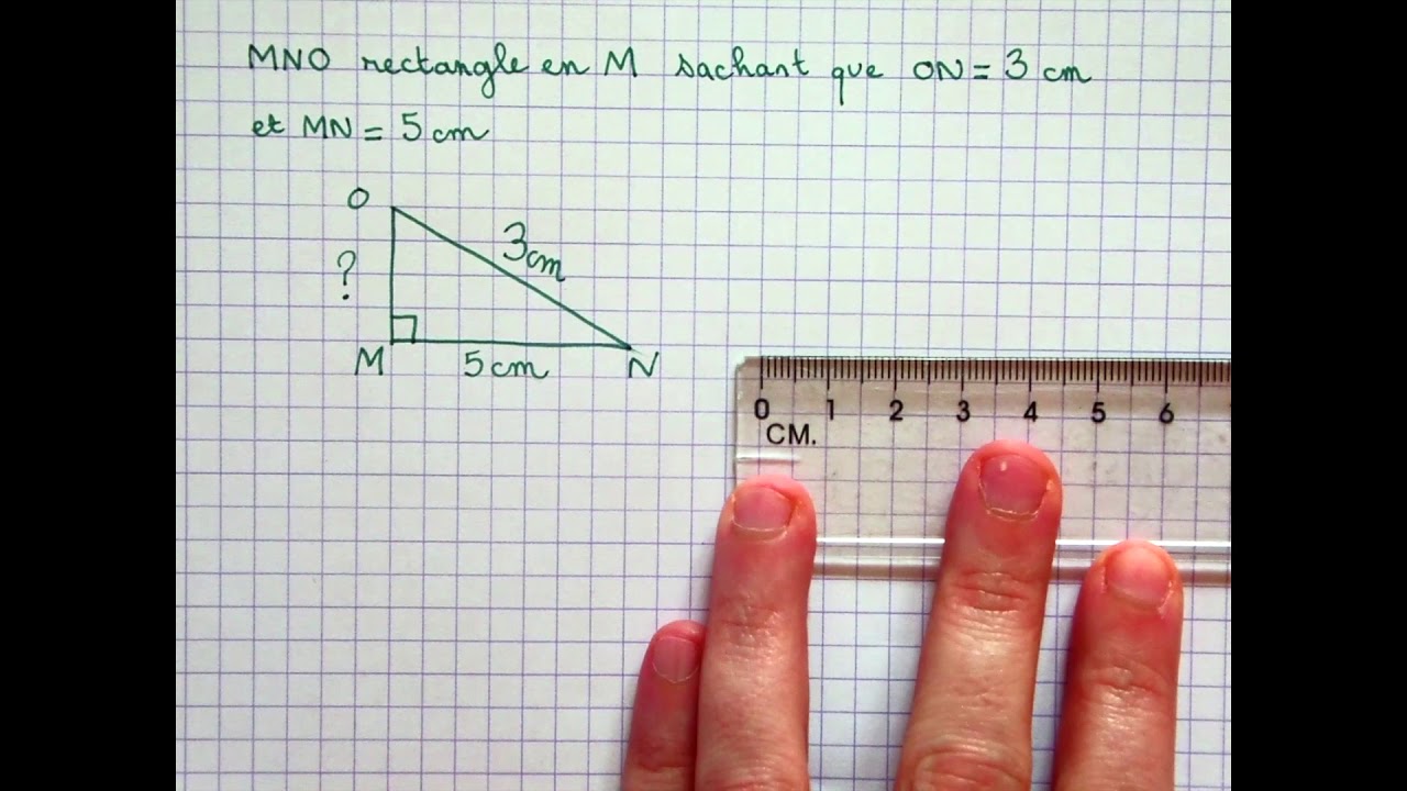 Méthode : Construire un triangle MNO rectangle en M tel que ON=3cm et MN=5cm