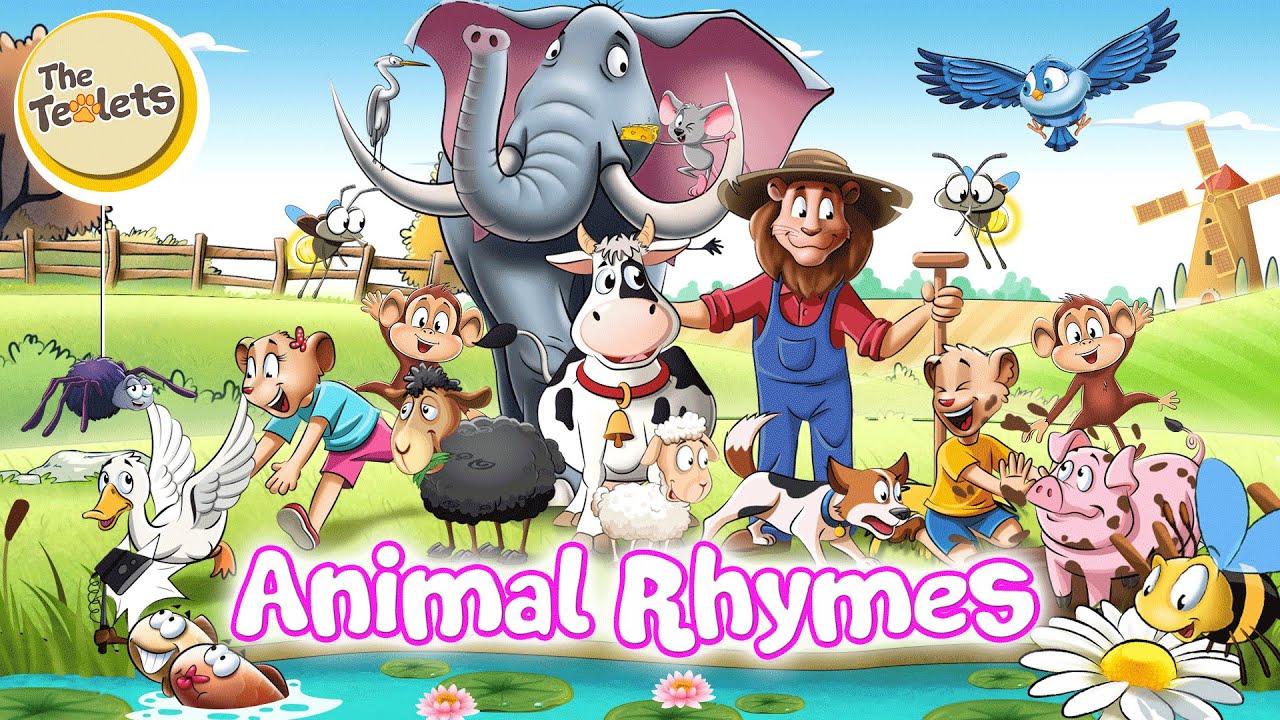 Animal Nursery Rhymes for Kids I Five Little Monkeys I Old MacDonald Had a Farm I The Teolets