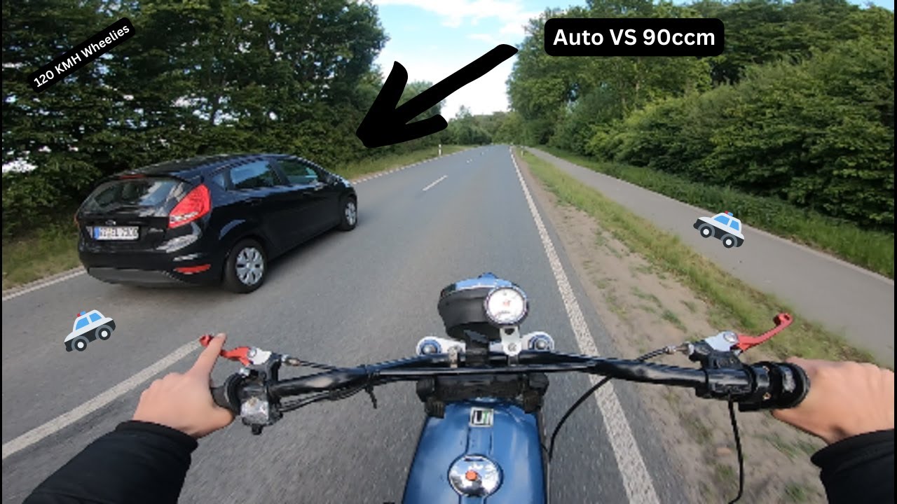 Simson S51 90ccm 18ps Rennen VS Autos / Simson Wheelies Tuning Polizei Angry People Road Rage 🚓🏍🚬