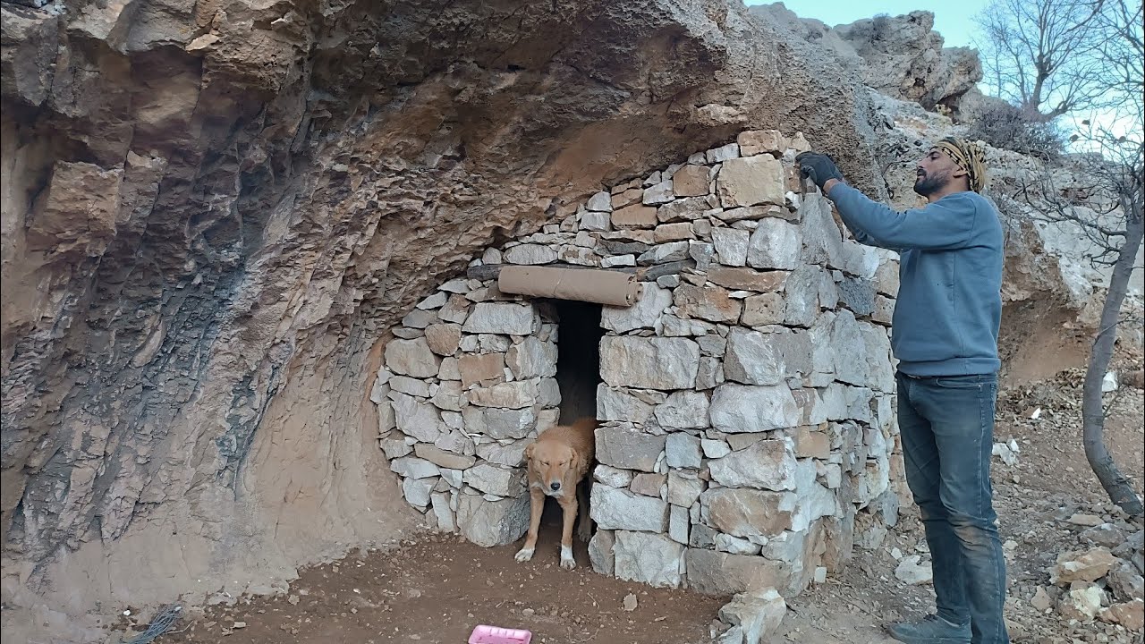 Building a rock shelter in the Zagros Mountains in 8 days that will last for years #bushcraft#