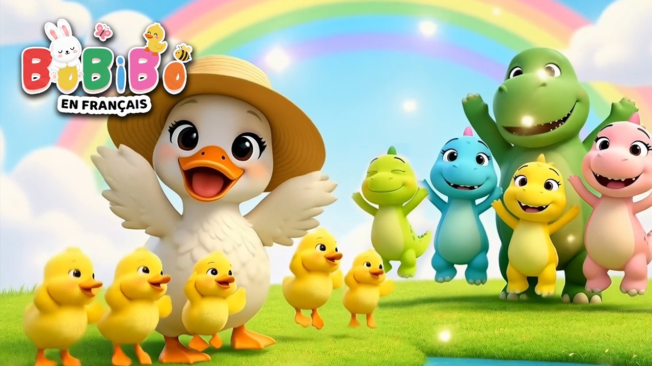 🦆 Cinq Petits Canards & Famille Dinosaure 🦕 |Compilation de Comptines Classiques |BoBiBo en Français