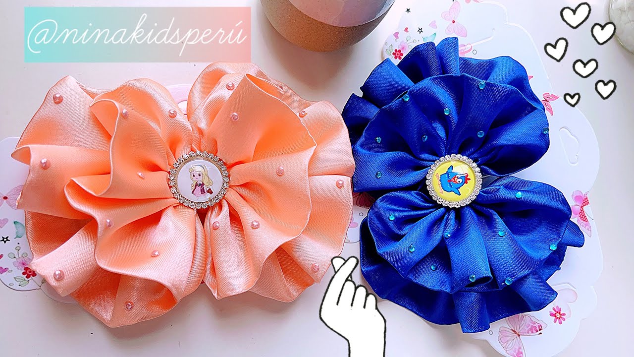 Moño fruncido de tela 🎀súper fácil y rápido moños de tela fáciles de hacer #lazocoquette
