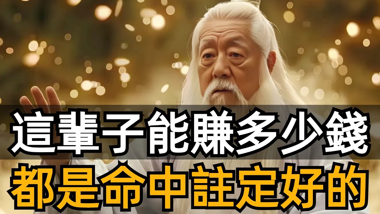 你這輩子能賺多少錢是有定數的，錢財的因果，原來財富是這樣來的，必須要懂得!