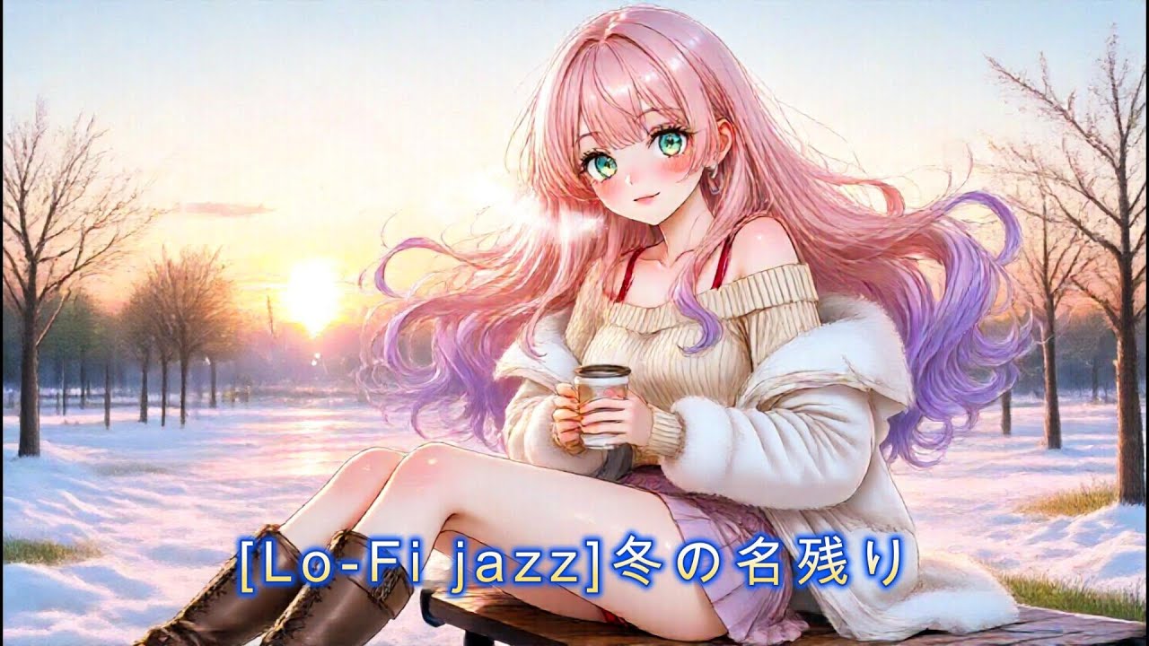 [Lo-Fi jazz][作業用BGM] 冬の名残り ─ 70年代レトロジャズ × 美少女イラスト × 癒しのLo-Fiサウンド【1時間ロングVer.／チル・集中・リラックス】