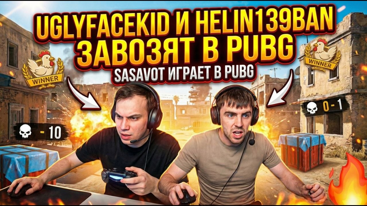 Sasavot, helin139ban и uglyfacekid ЗАВОЗЯТ в PUBG 💀