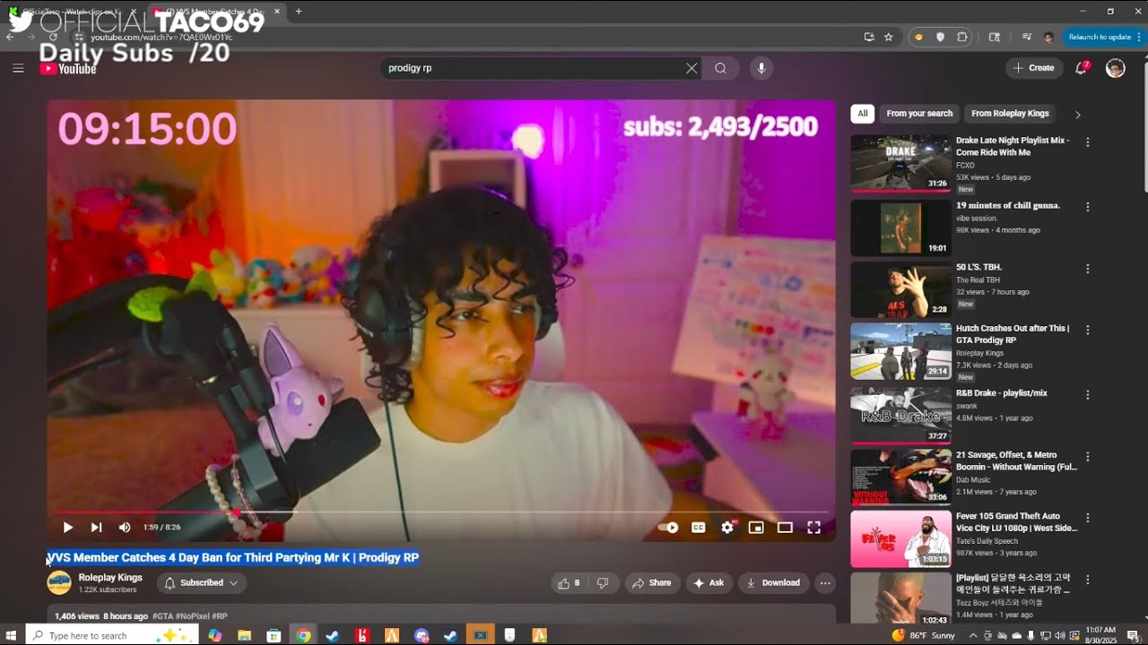Taco Reacts To VVS Member Getting Banned For Third Partying And More | Prodigy RP | GTA RP | CG