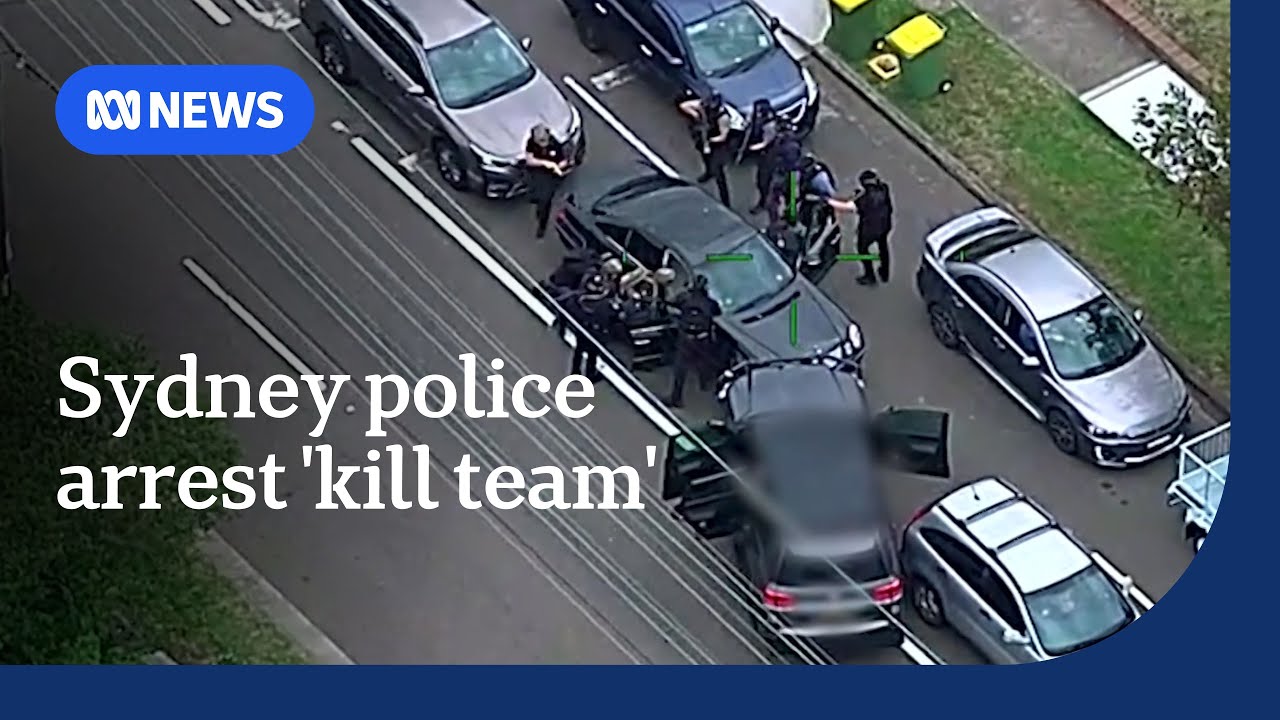 Aerial vision shows dramatic arrest of alleged hitmen in Sydney | ABC NEWS