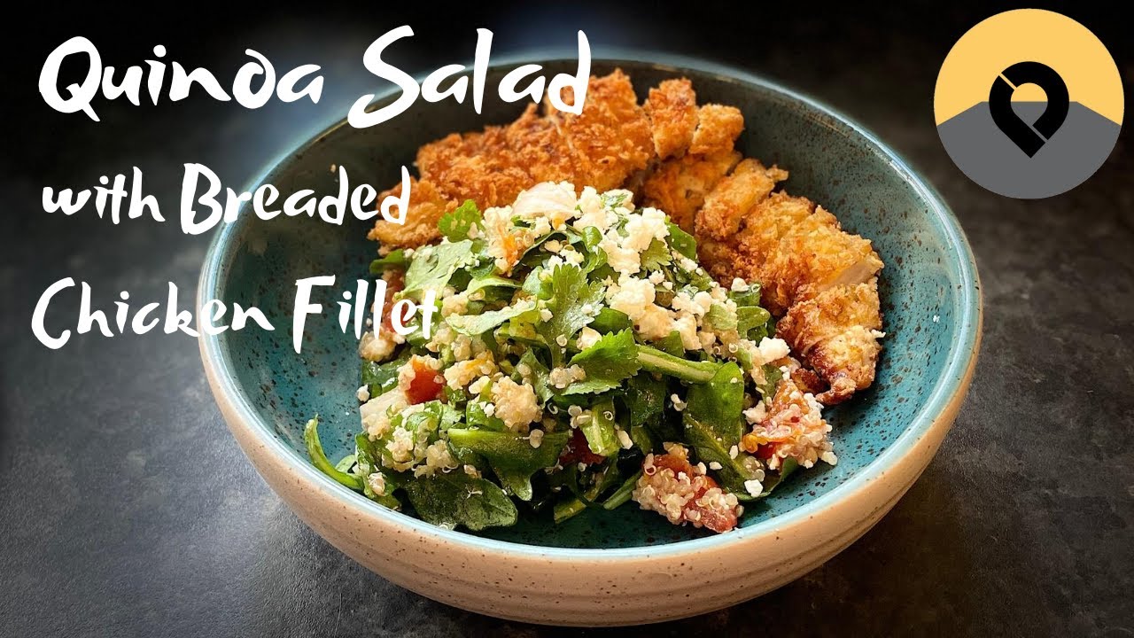 Quinoa Salad with Breaded Chicken Fillet