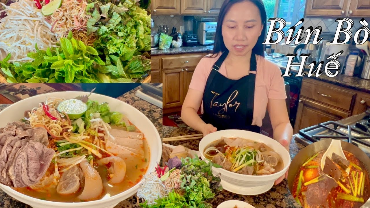 Bún Bò Huế - Bí Quyết Nấu Bún Bò Huế Tốc Hành Chuẫn Vị Ngon Sạch Sẻ Màu Đep  - Hue Spicy Noodle Soup