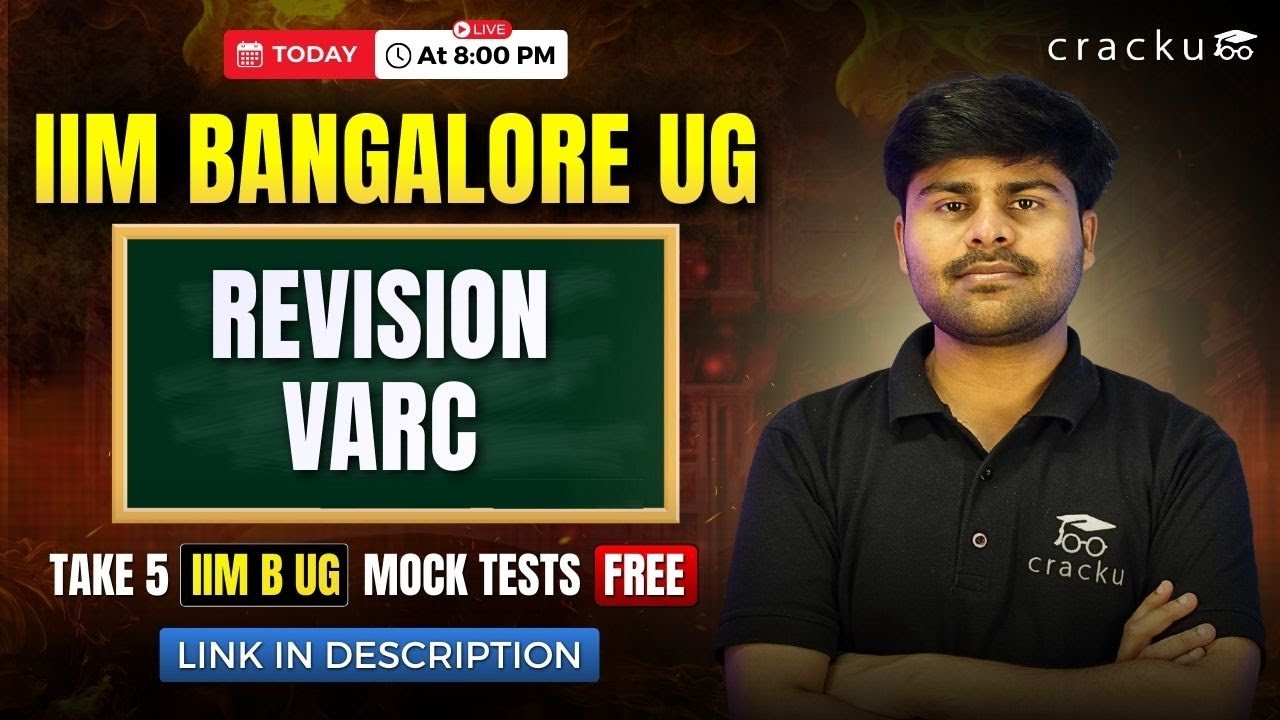 IIM B UG Admission Test Live &ndash; Complete VARC Revision Marathon | IIM B UG marathon