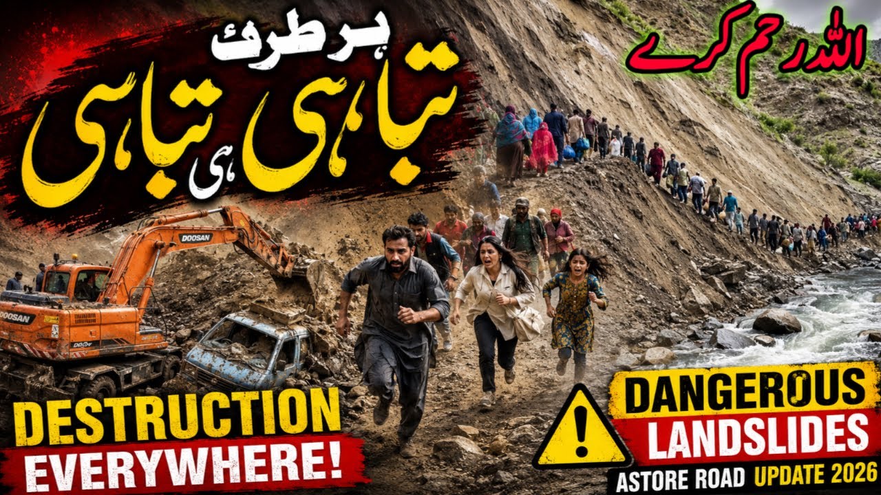 500ft Astore Road Destroyed | Dangerous Landslides & Road Crossing | Travel Update 2026