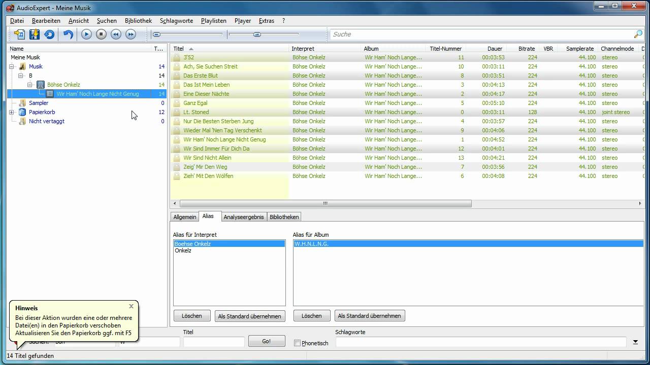 (1) Musiksammlung mit AudioExpert verwalten