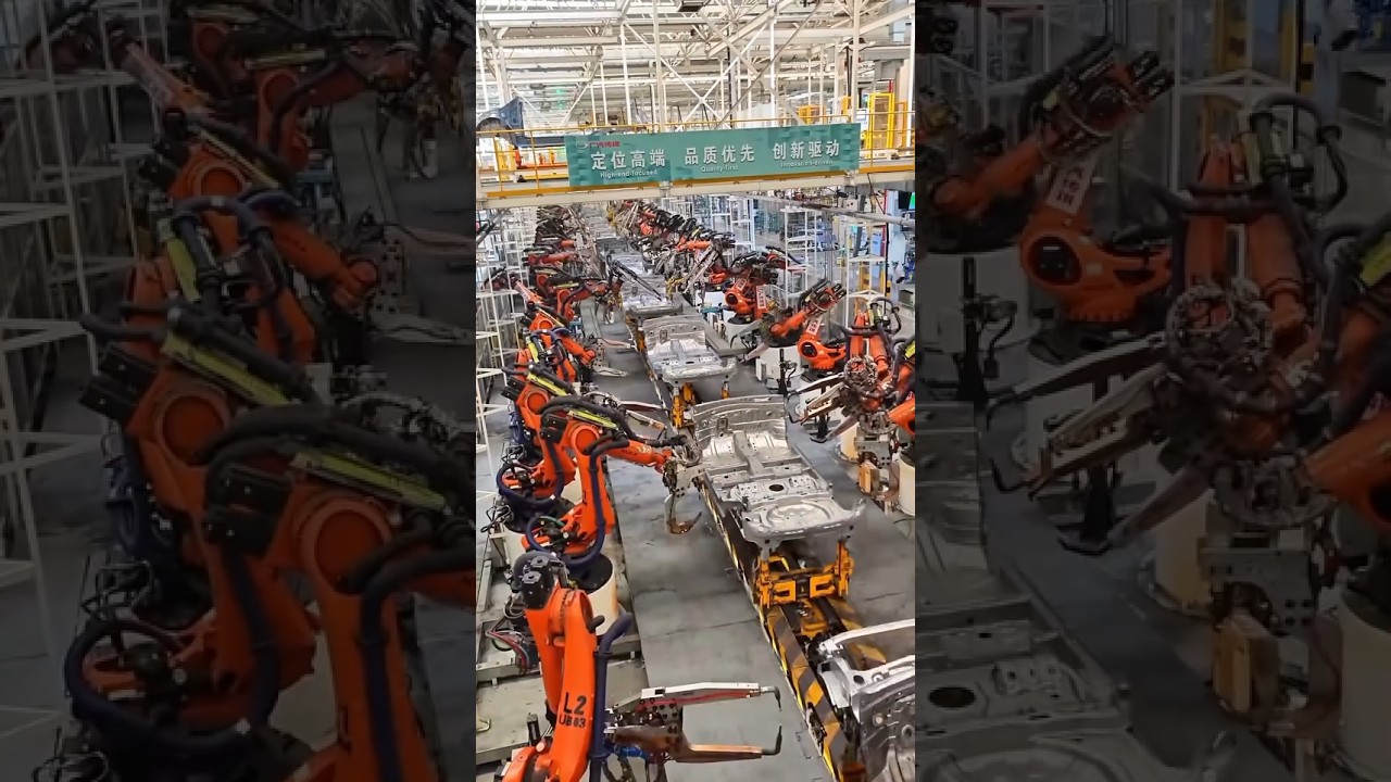 L&rsquo;usine chinoise qui fabrique 4000 voitures par jour #Technologie #Innovation #Chine #Automobile