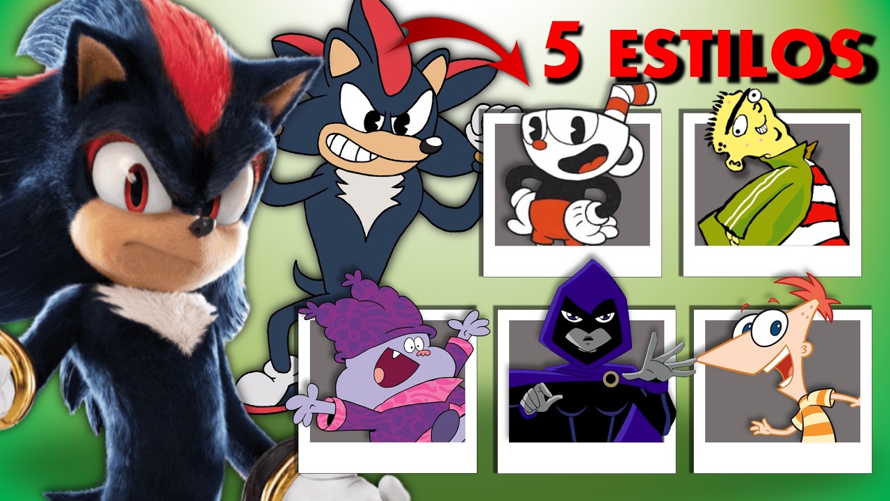 ¿Cómo se vería SHADOW en otros estilos de dibujo? || Sonic 3