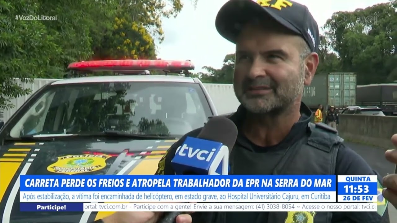 CARRETA PERDE OS FREIOS E ATROPELA TRABALHADOR DA EPR NA SERRA DO MAR