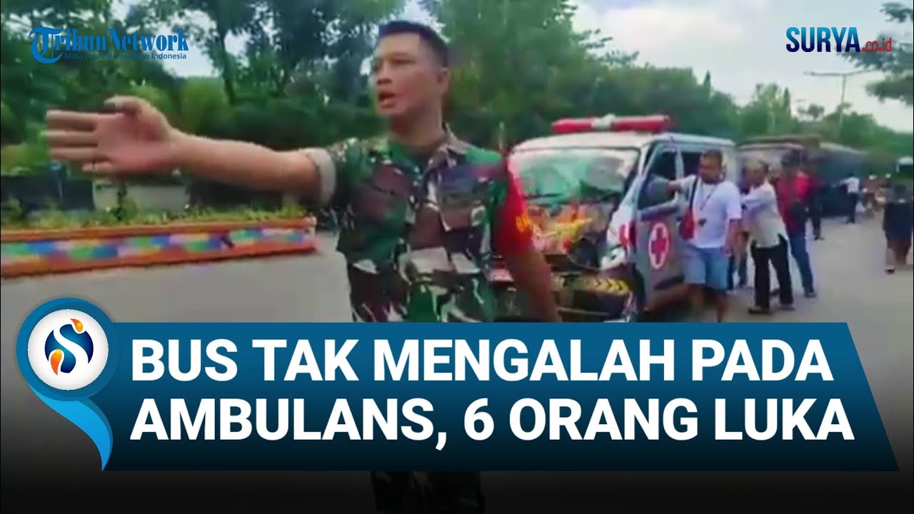 BUS SUGENG RAHAYU TAK MENGALAH PADA AMBULANS, 6 ORANG LUKA DI MADIUN