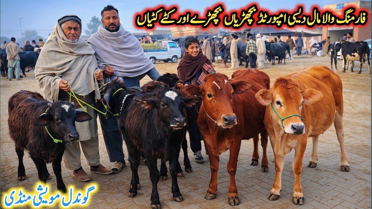 Gondal Mandi latest update 11Feb 2026!desi cow calf for sale!Murrah buffalo calf!Farming wala Maal!