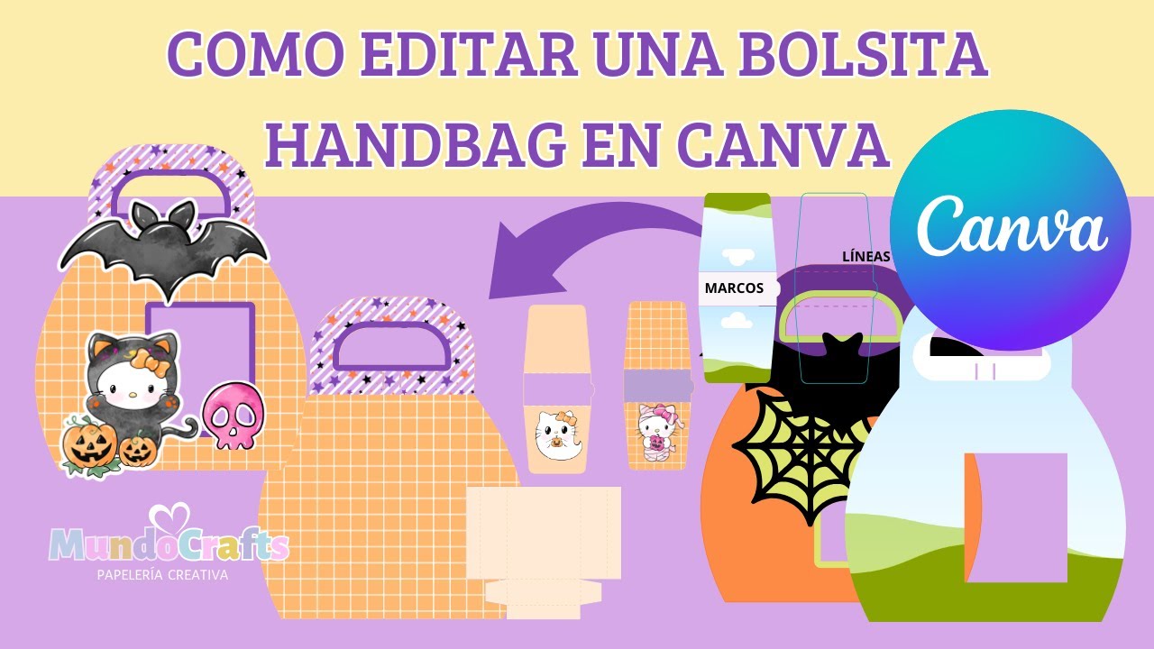 2025/Cómo editar plantillas en Canva/ Plantilla de Handbag para Halloween / Tutorial Paso A Paso