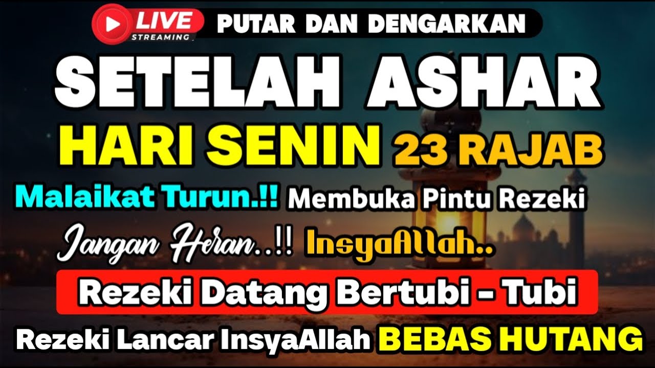Dzikir Sore Hari Senin Berkah !! Dzikir Pembuka Pintu Rezeki,Kesehatan,Lunas Hutang,Afternoon Dua