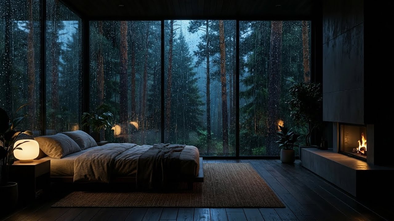 Deep Calmness: Rain Sounds for Sleeping in Dark Forest Cabin for Ultimate Anxiety Cure 💤
