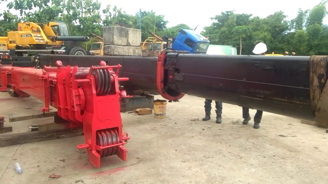 Pelepasan teleskop section 2,sany truck crane 75 ton(STC 750)
