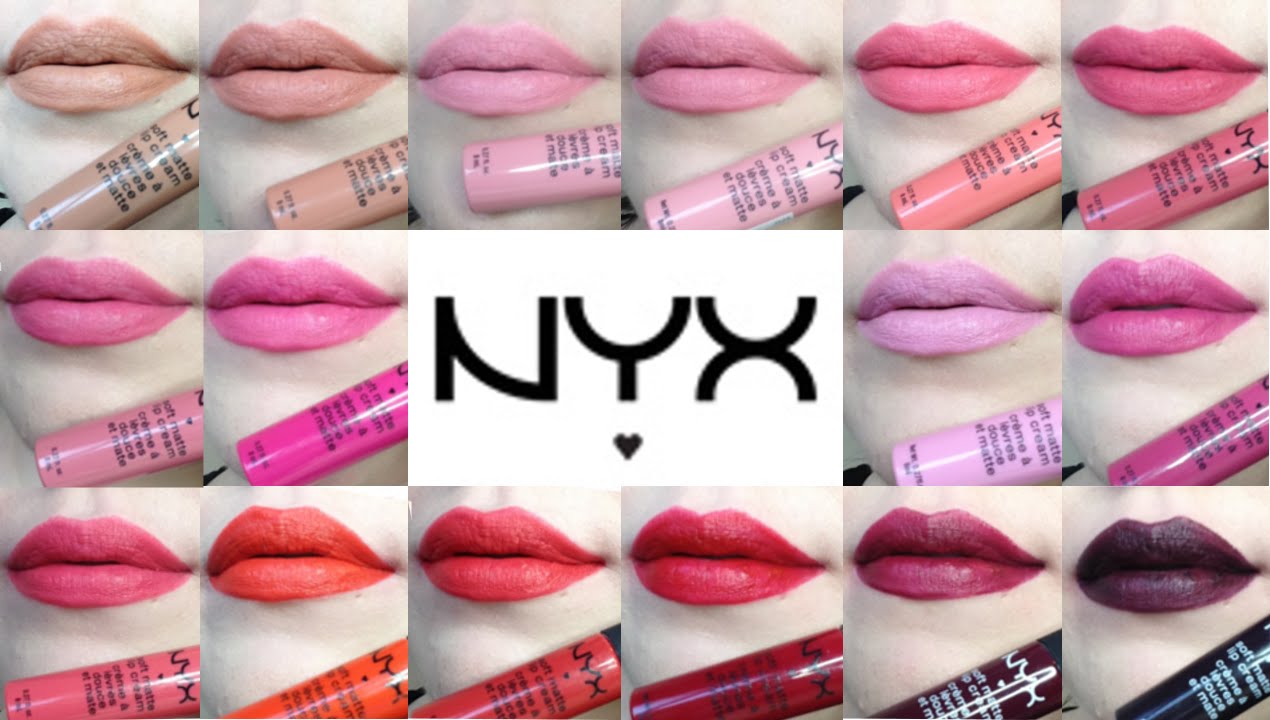 Обзор кремовой помады для губ NYX SOFT MATTE / Свотчи для губ вживую