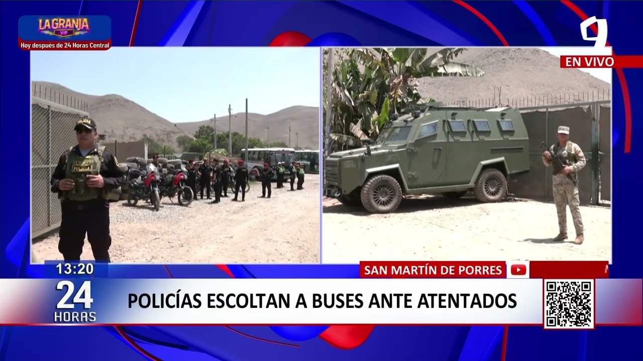 #24 Horas - Policía escoltan buses ante atentado