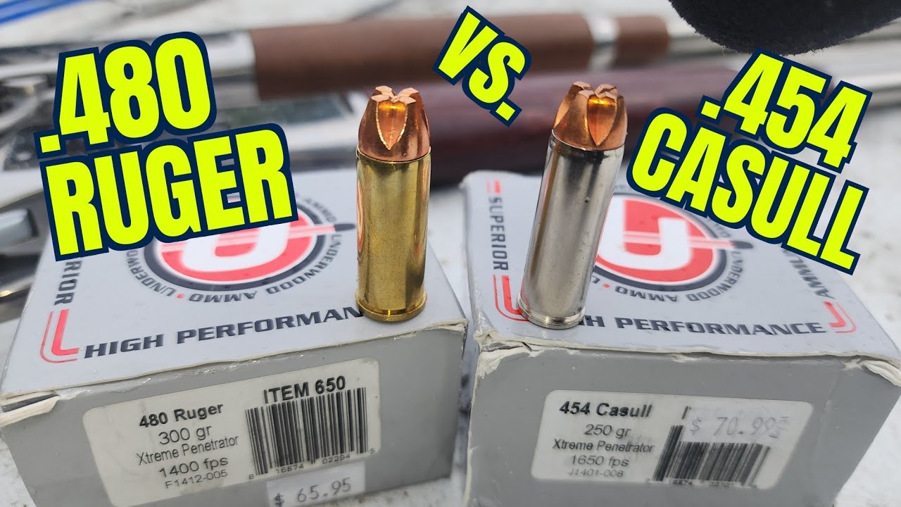 .454 Casull vs. .480 Ruger Underwood Xtreme Penetrators in Rossi 92s