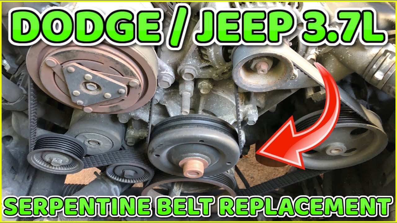 Dodge / Jeep 3.7  serpentine belt replacement 2008 - 2012