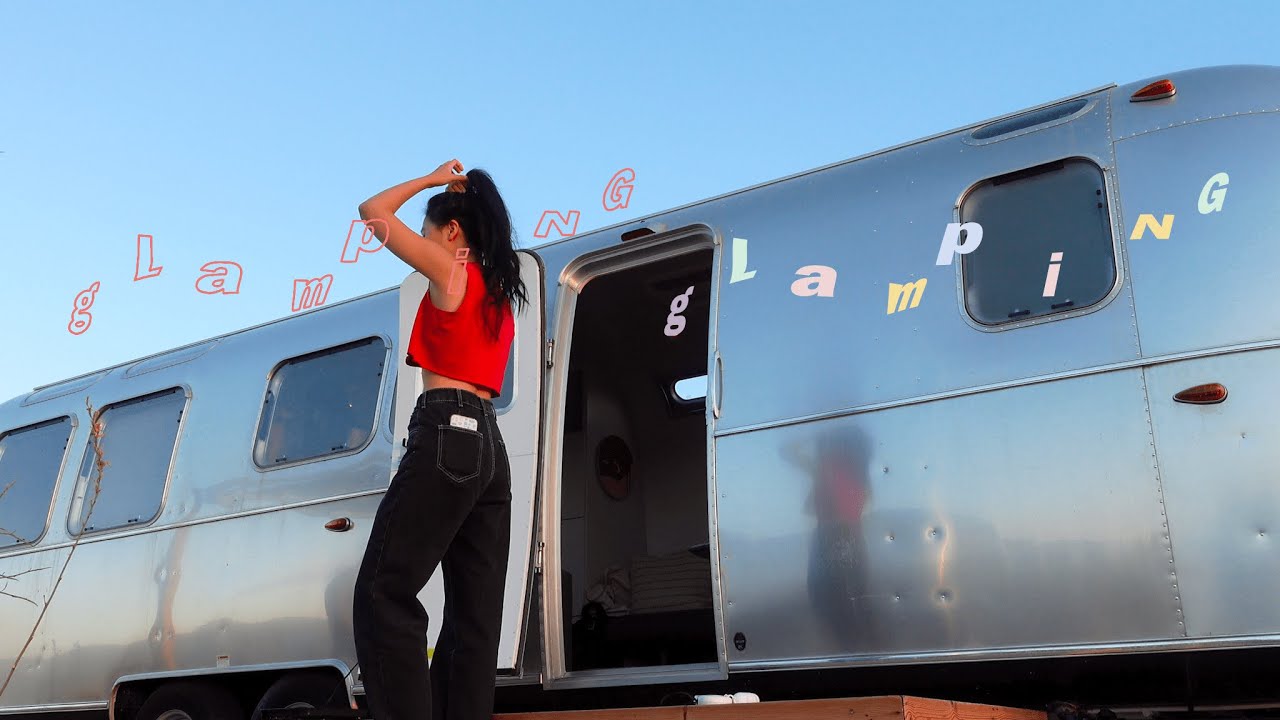 autocamping in joshua tree 🏕, cooking outdoors and camping mukbang | airstream glamping vlog
