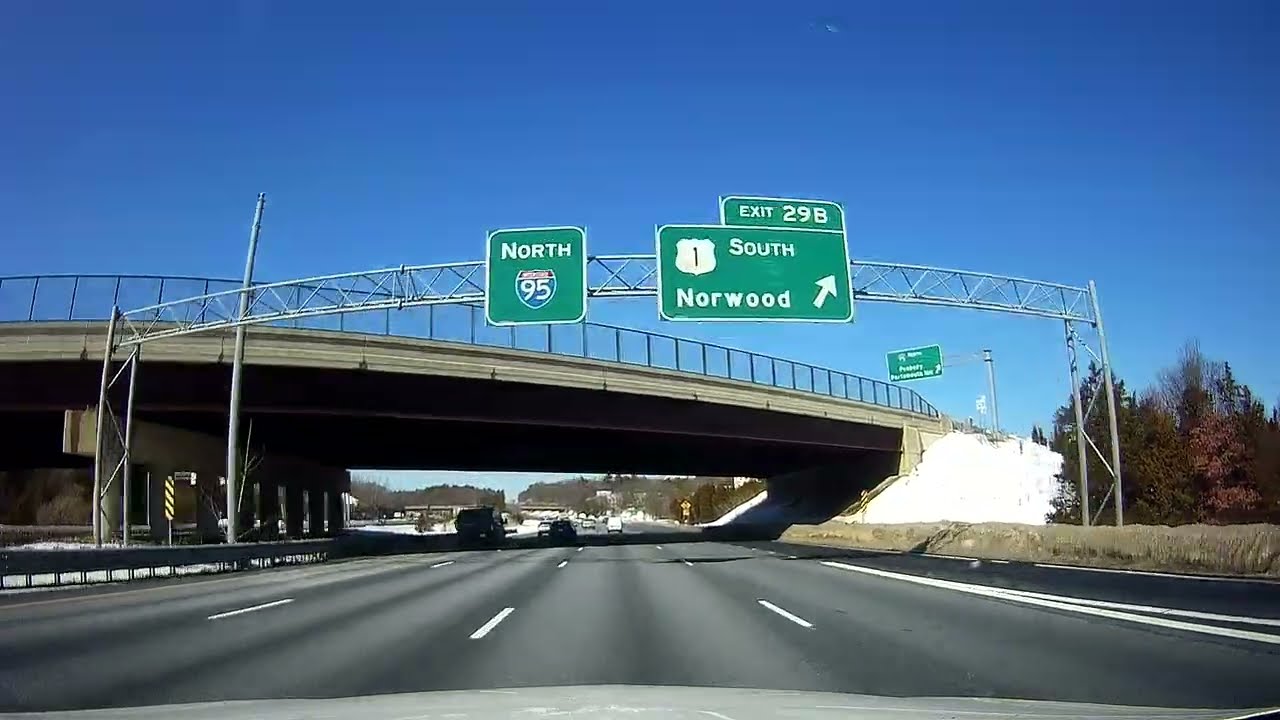 Driving along I-95 North in Massachusetts