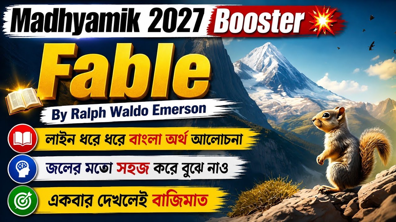 Fable by Ralph Waldo Emerson।। Class 10 Lesson 2 ।। লাইন ধরে ধরে সম্পূর্ণ বাংলা অর্থ আলোচনা