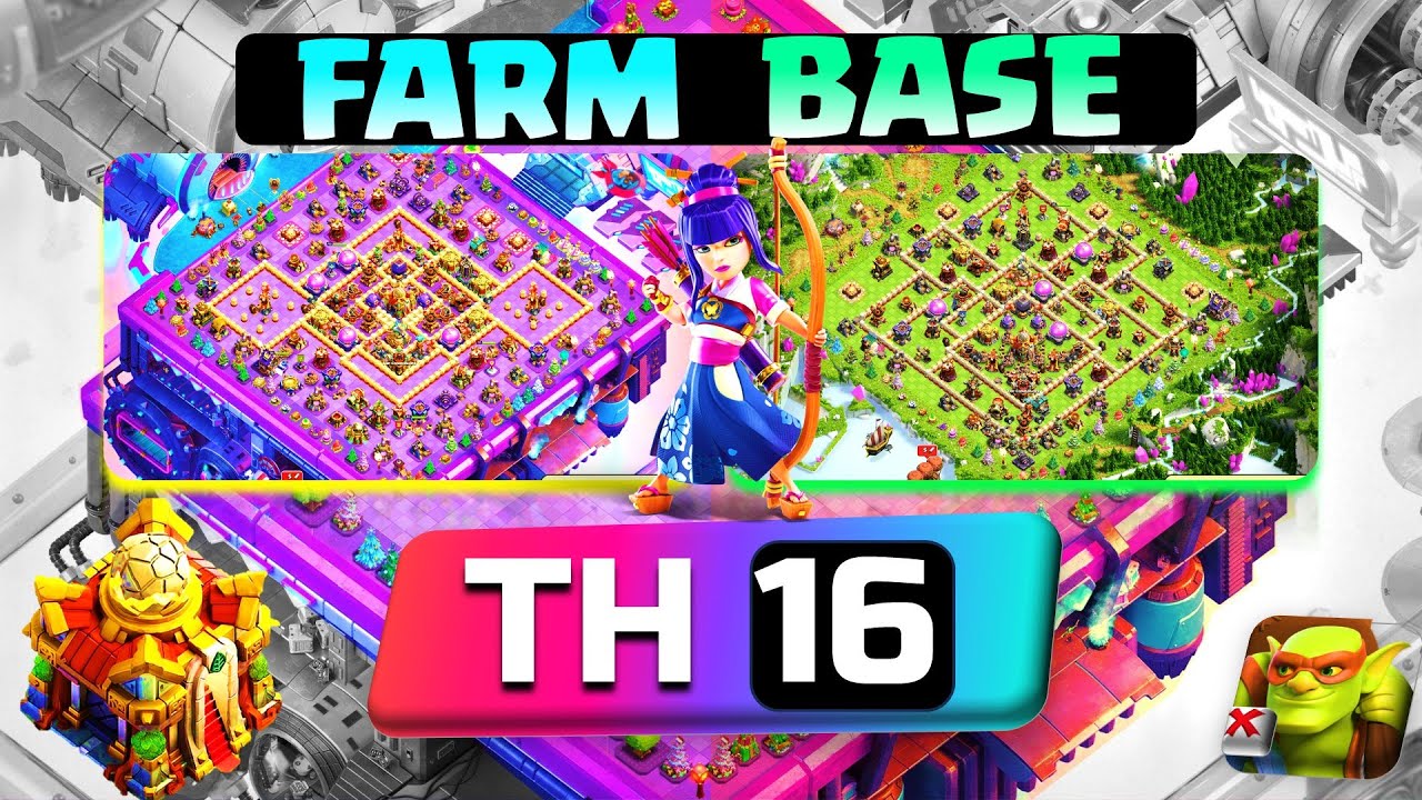 COC TH16 FARMING BASE 2025 anti Dark Elixir, Gold and Elixir! Best TH16 Farm Base Link