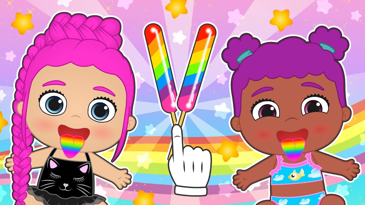 BABIES LILY AND LUNA 🍦🍭 Magical Tongue Makeover: Trying Color-Changing Ice Cream