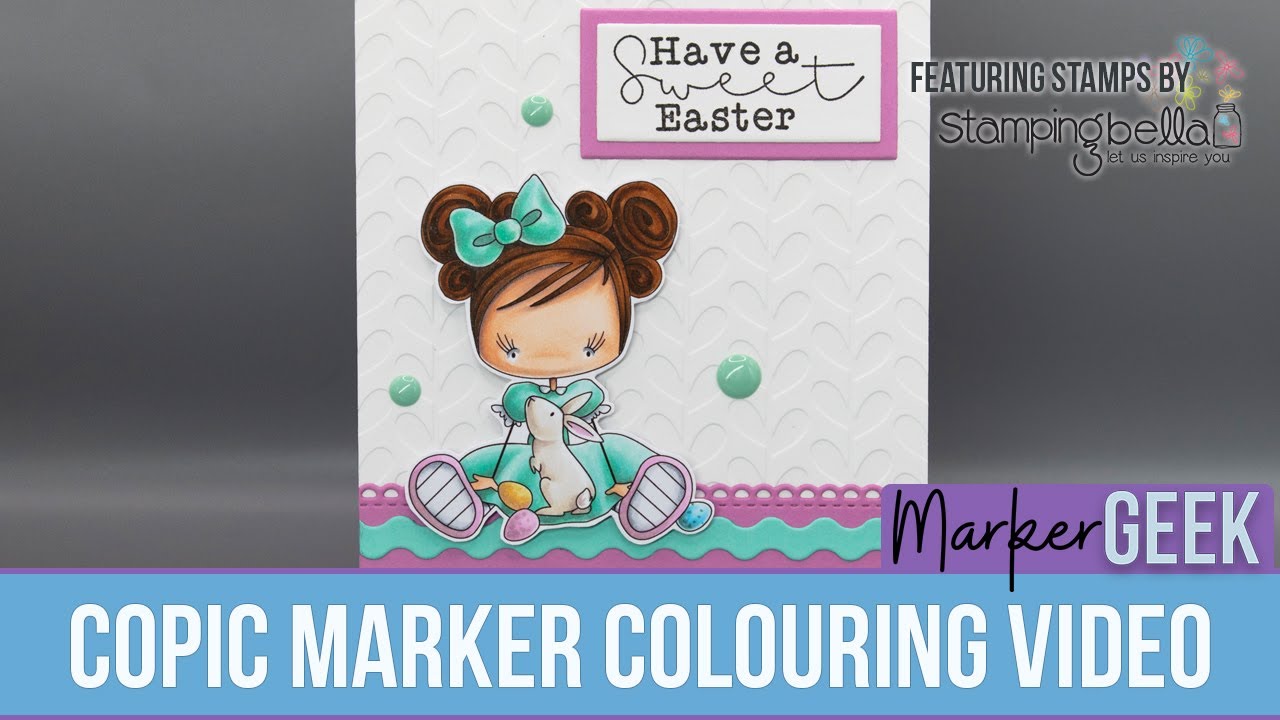 Copic Marker Colouring Stamping Bella Whimsabella Lillibun & Clover rubber stamp