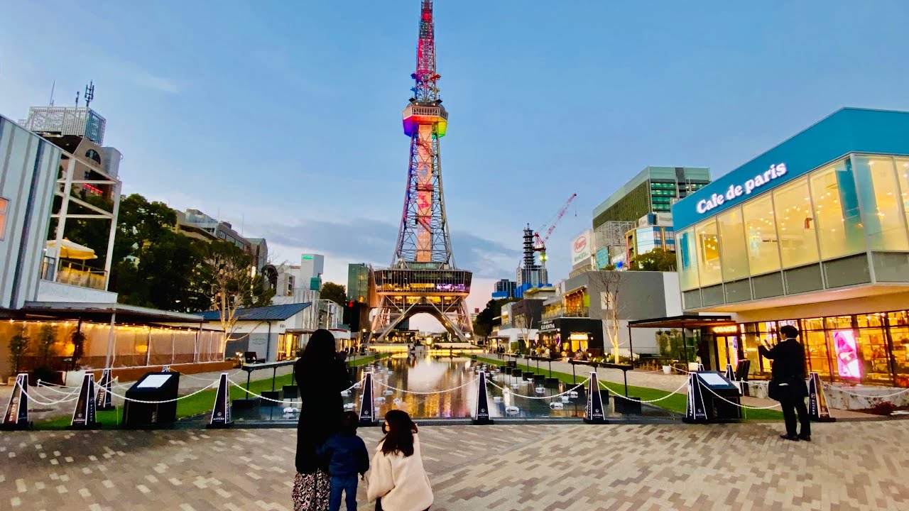 【4K】Japan Night Walking Tour - Beautiful Illumination Street in Nagoya
