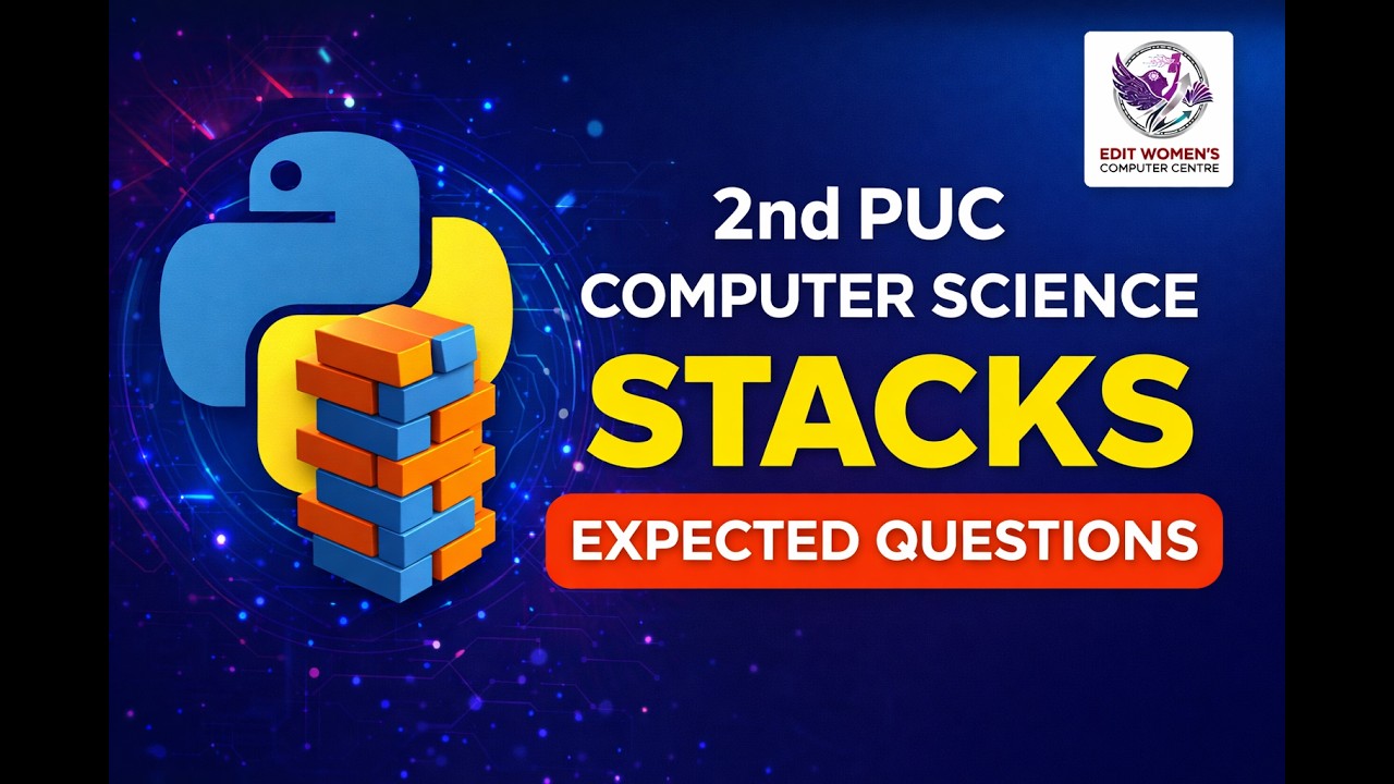 STACKS in PYTHON 2nd PUC | Important Questions