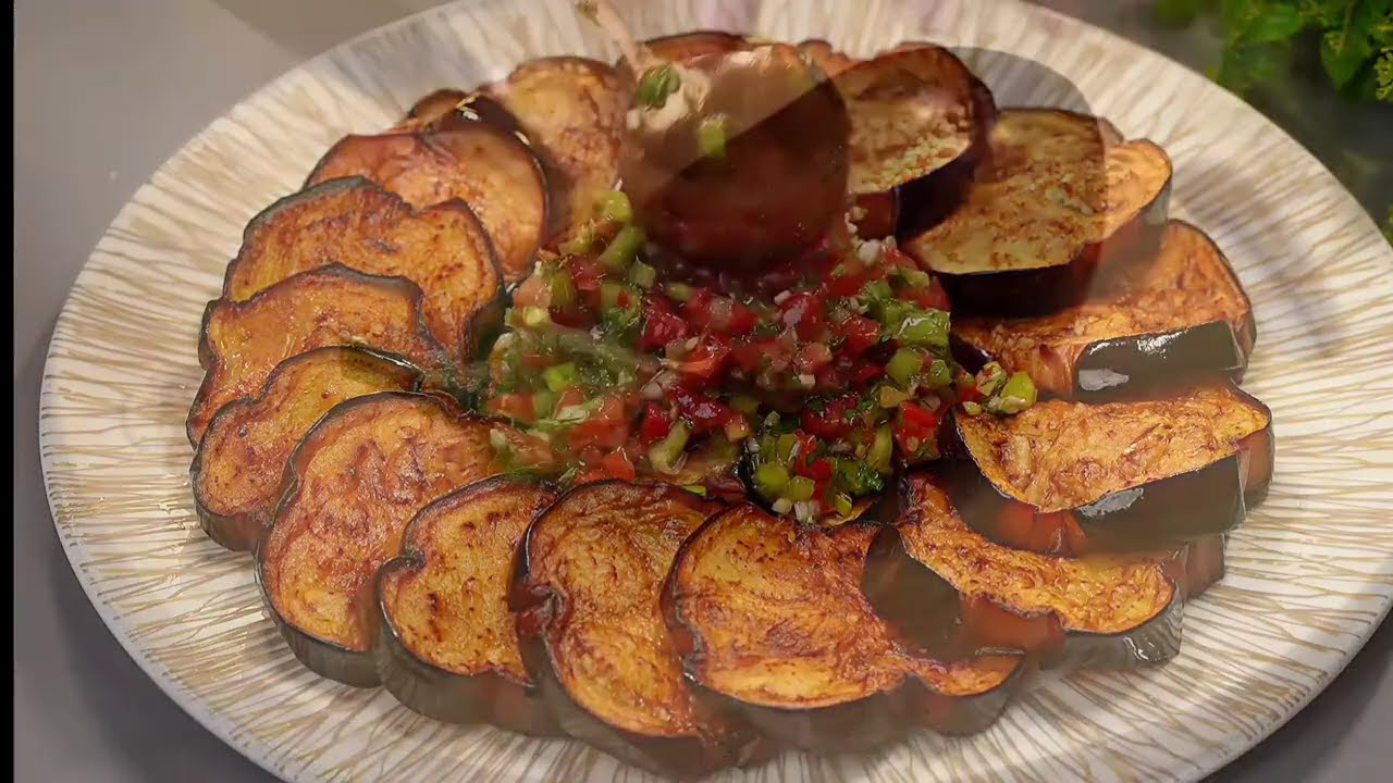 بدنجان مقلي عالطريقة السورية 😍 بأقل كمية دهون بألد خلطة 🍆 الاكلةاللي مانمل منها ابدا 