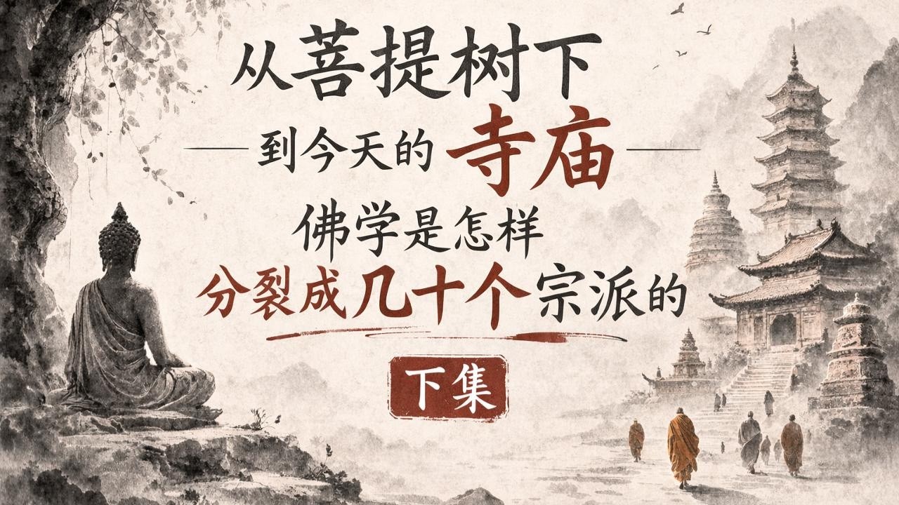 從菩提樹下到今天的寺廟，佛學是怎樣分裂成幾十個宗派的（下集）#佛學故事 #佛法智慧 #佛法人生