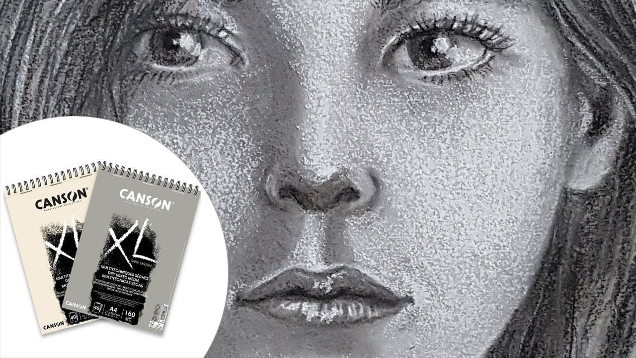 Dessiner un visage d’enfant sur le papier Canson® XL Sand Grain gris