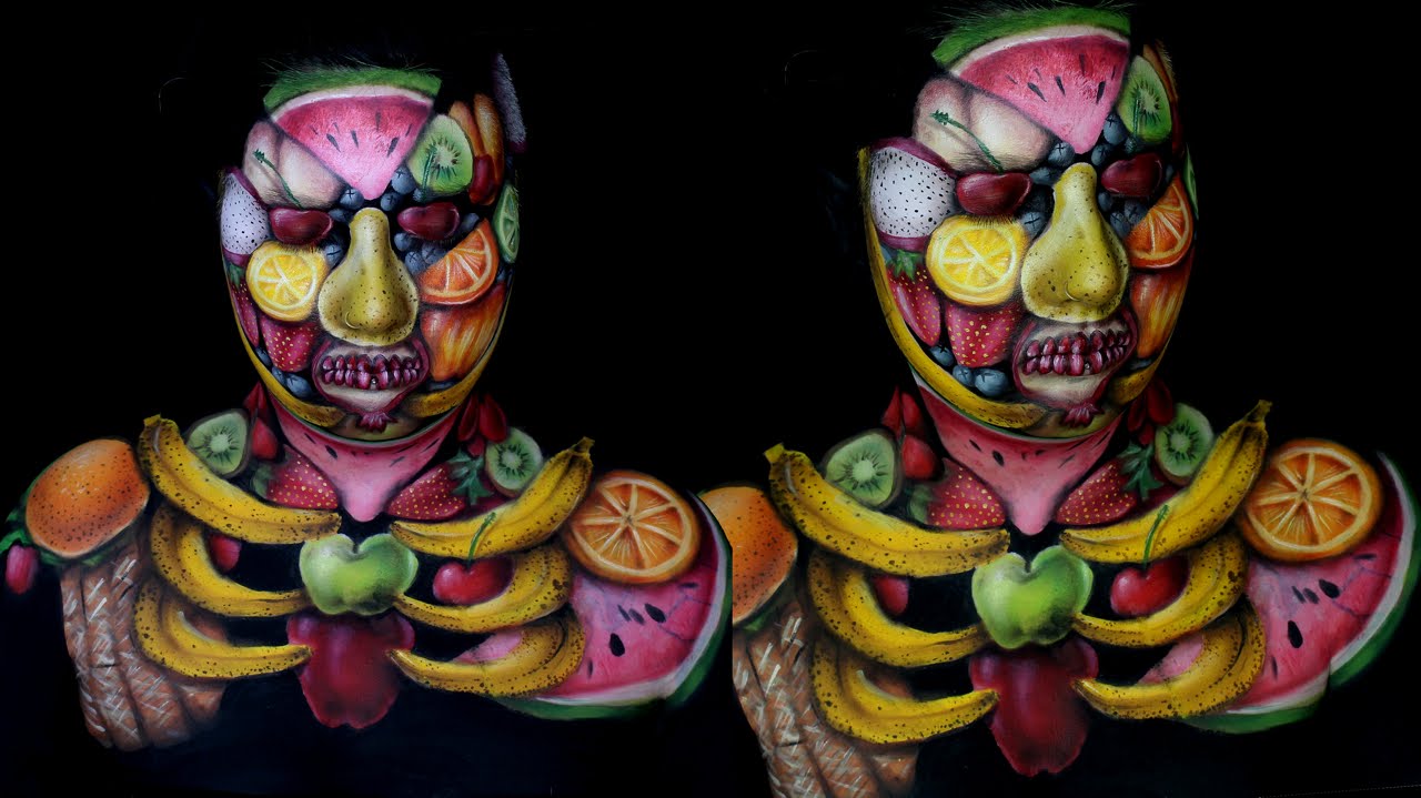 Fruit Monster Makeup Bodypaint Tutorial | Jordan Hanz