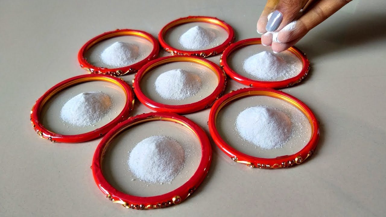 Beautiful Very Simple and Easy Rangoli Designs For Festival | चूड़ी से आप भी बना लेंगे सुंदर रंगोली