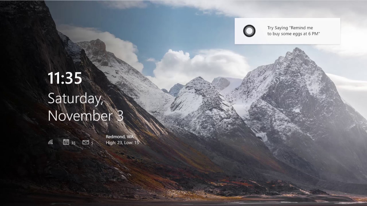Windows 10 Lock Screen (Concept) - Light