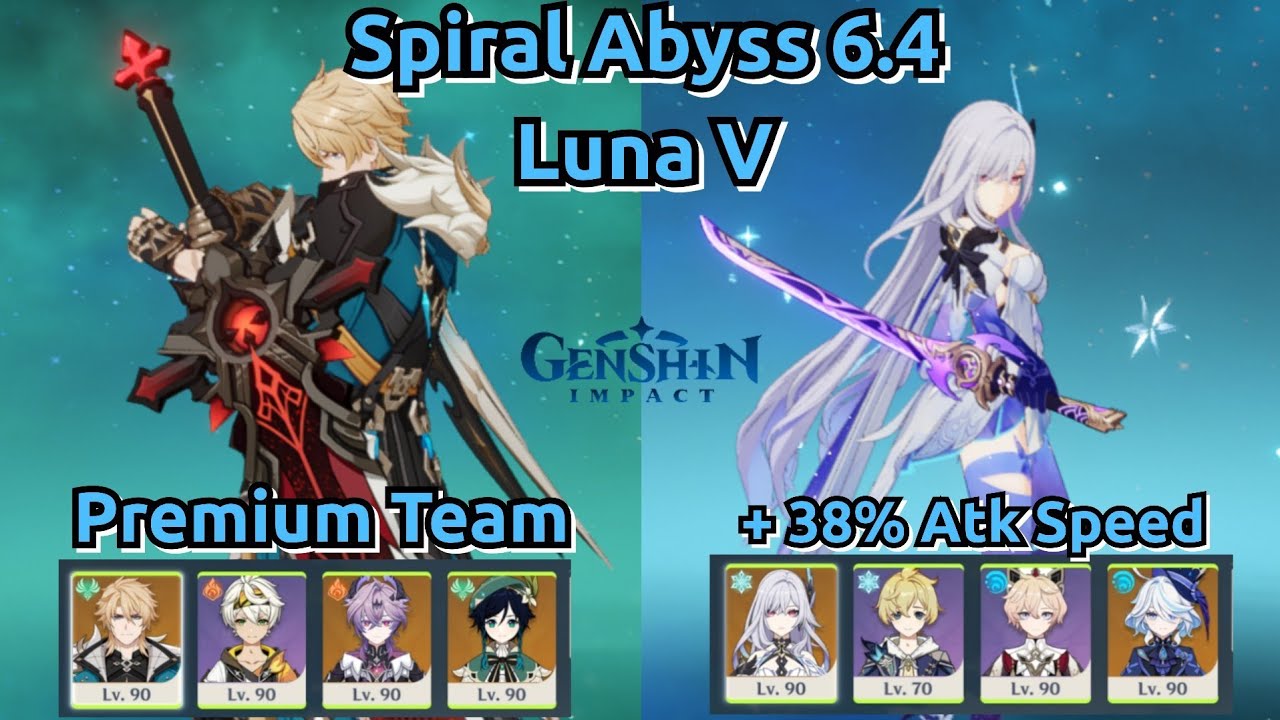 new Spiral abyss 6.4 Luna V floor 12 ⭐ 9 | Varka & Skirk | Genshin Impact Mobile.