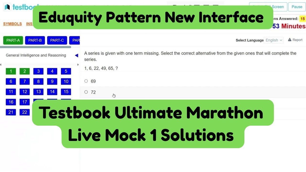 TESTBOOK All India SSC CGL Tier 1 Ultimate Marathon Live Test -1 Solutions 