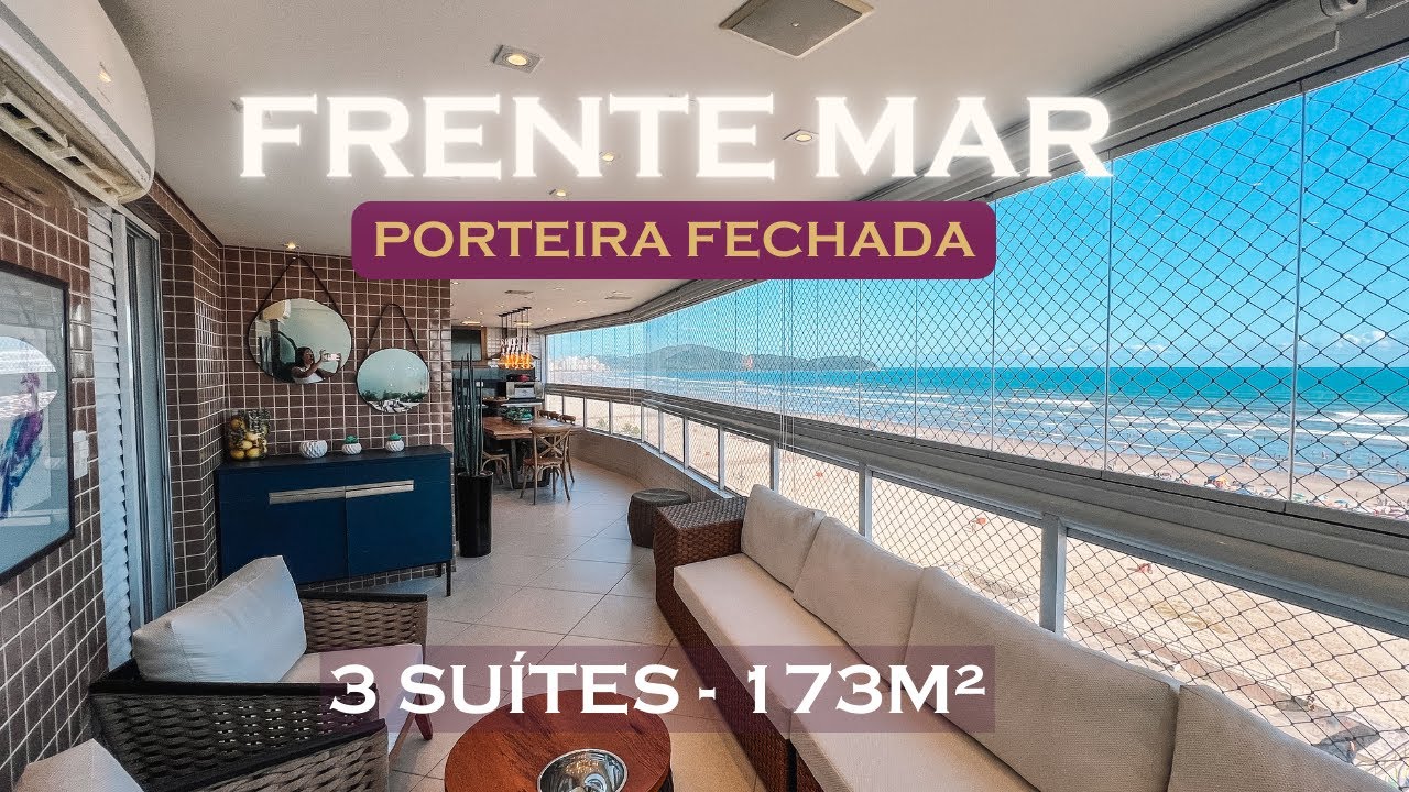 FRENTE MAR - 3 dormitórios totalmente MOBILIADO E DECORADO