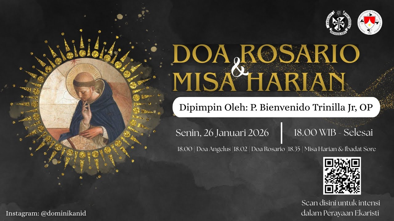 Senin, 26 Januari 2026| DOA ROSARIO & MISA HARIAN | PERINGATAN ST. TIMOTIUS   & TITUS (Uskup)