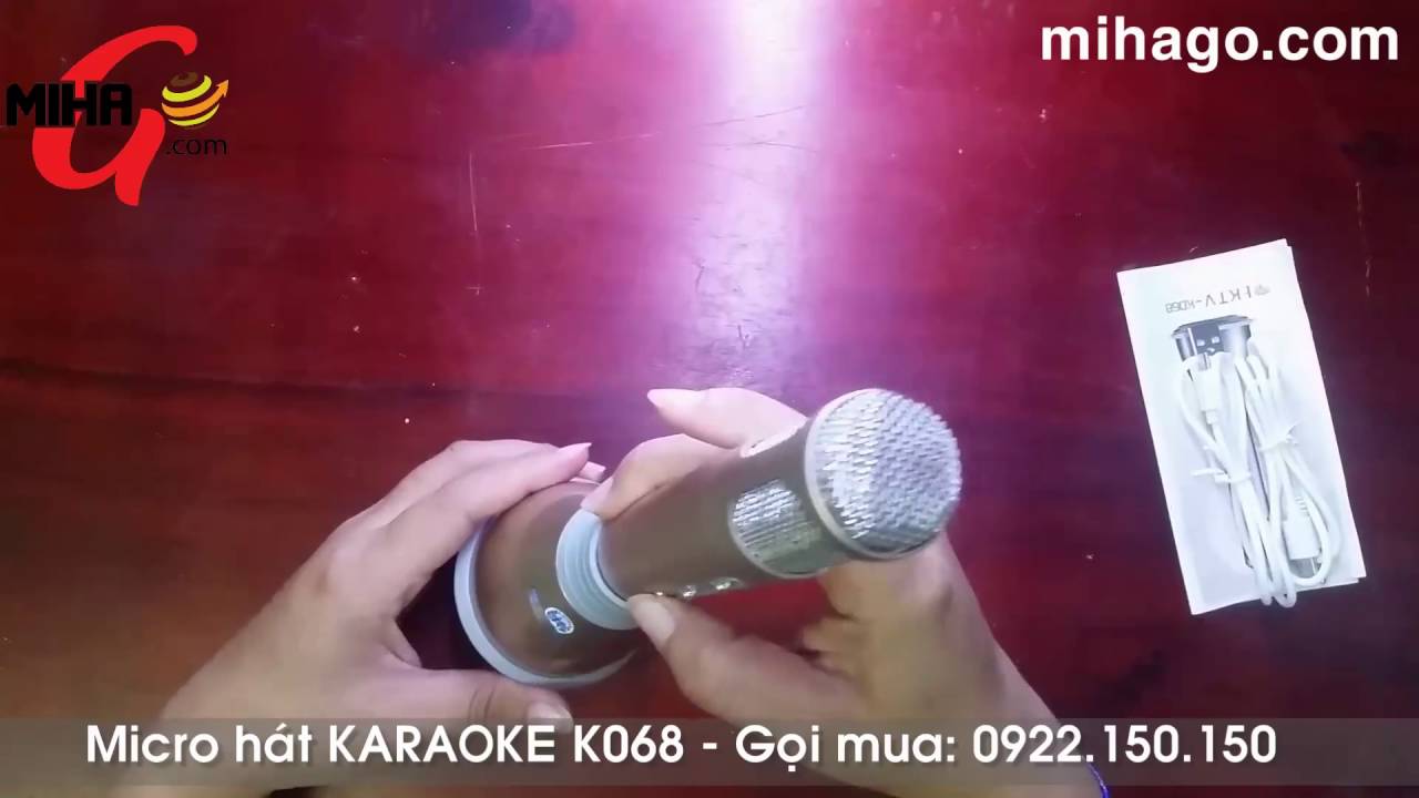 Micro k&egrave;m loa bluetooth h&aacute;t karaoke 3 trong 1 K068